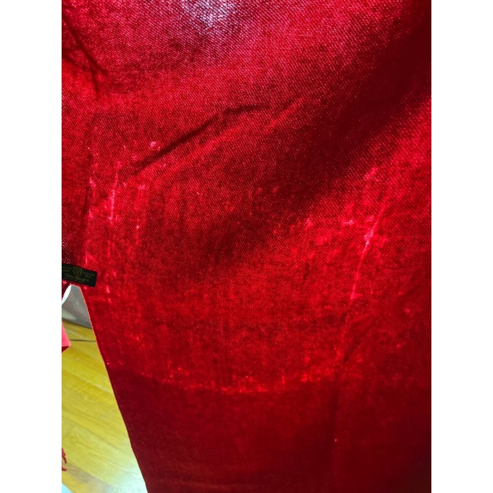 Vintage Cape Tweedmill Wool Blanket Wrap Red Fringe British Unisex Womens - Picture 8 of 10